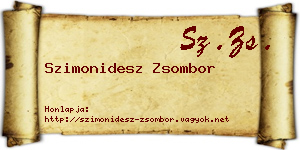 Szimonidesz Zsombor névjegykártya