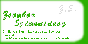 zsombor szimonidesz business card